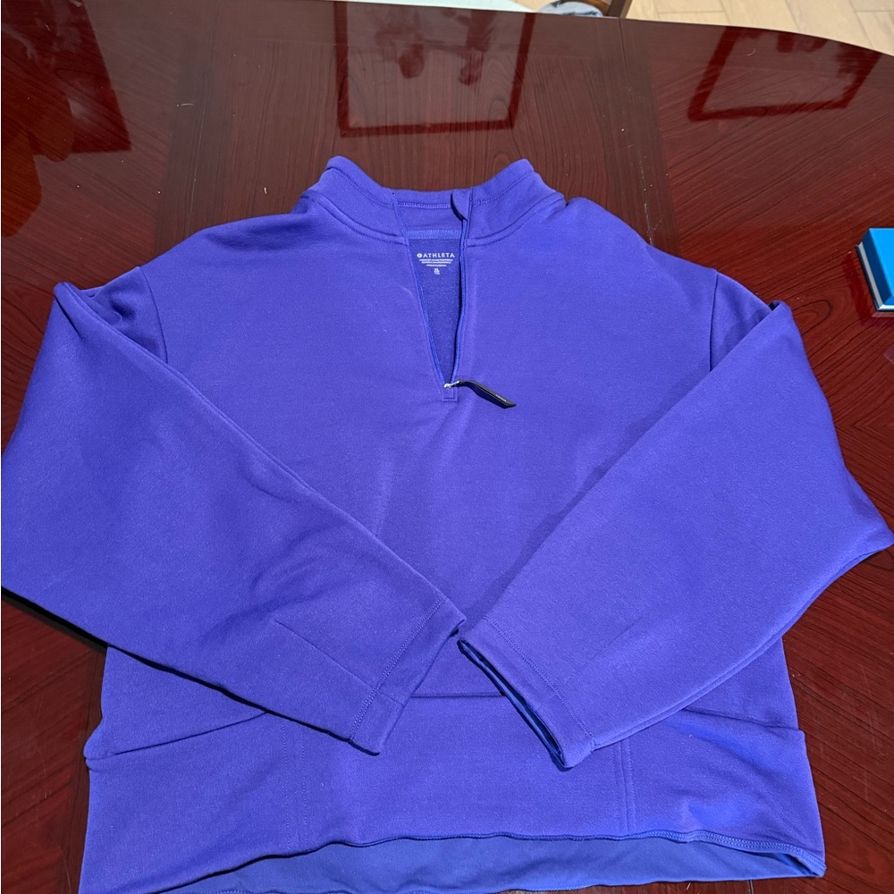 Athleta Purple Quarter-Zip Sweater